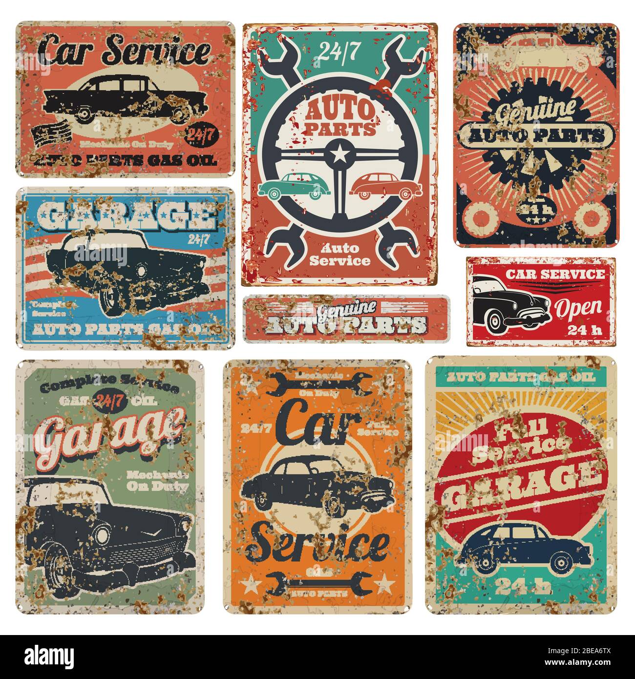 Vintage automobile garage Stock Vector Images Alamy