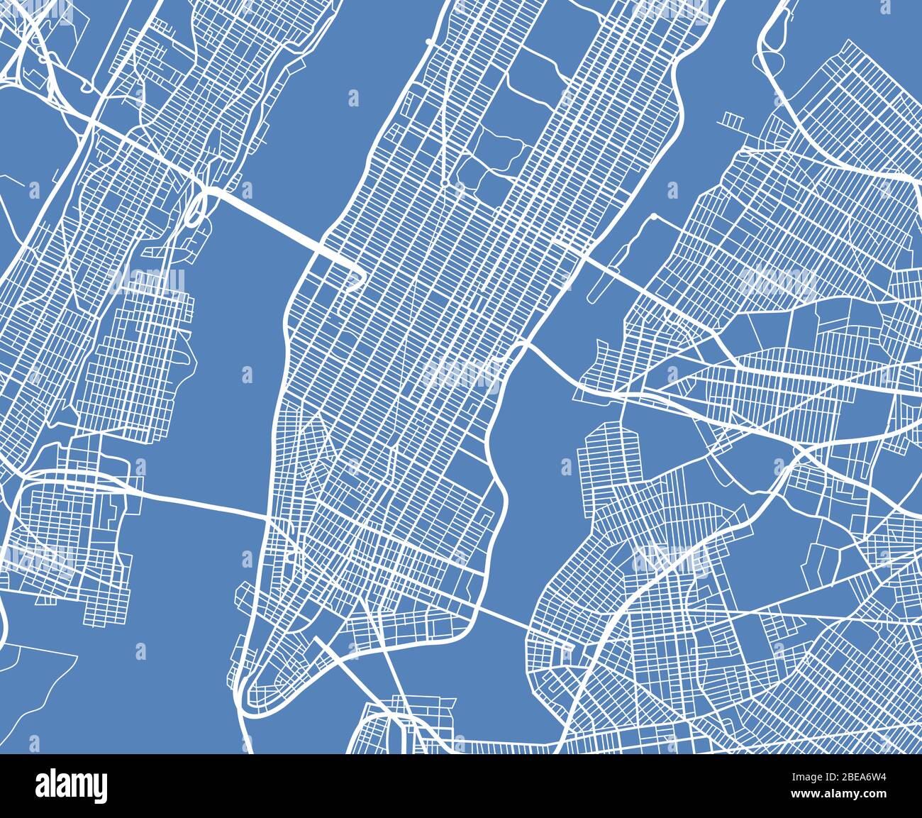 Aerial view USA New York city vector street map. City street aerial map new york illustration Stock Vector