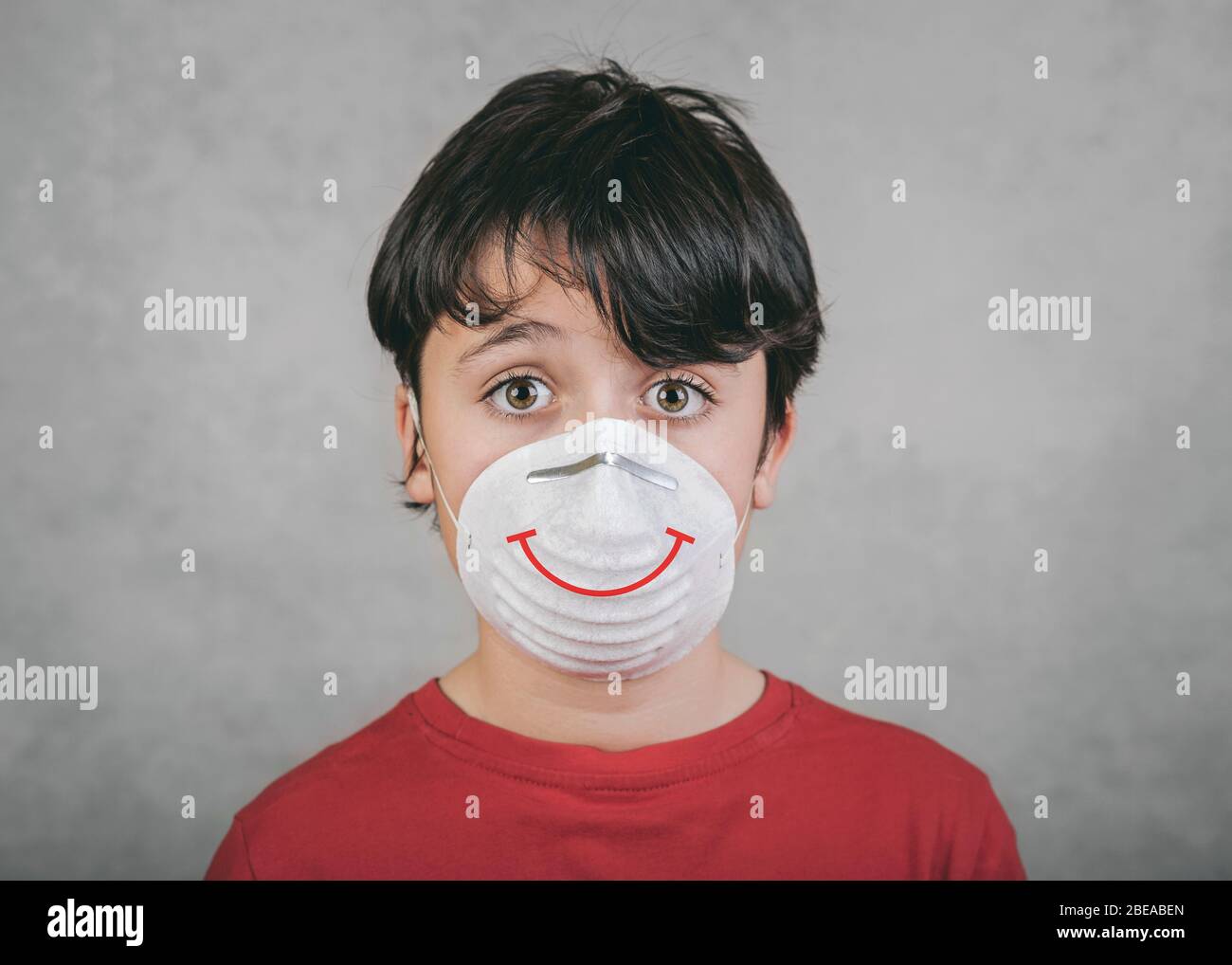 Child funny face mask hi-res stock photography and images - Alamy