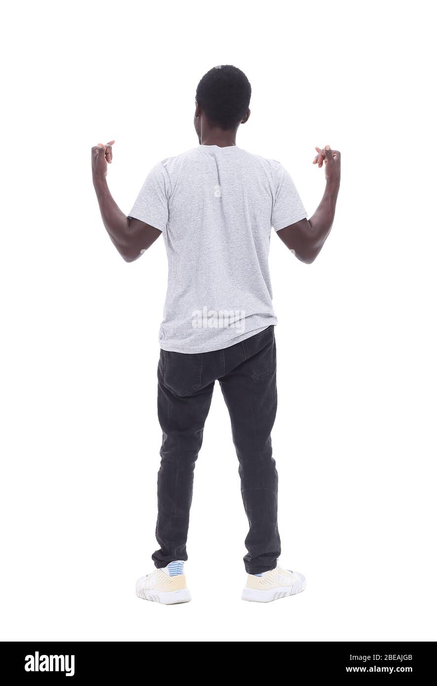 Man in jeans and tshirt rear view hi-res stock photography and images ...