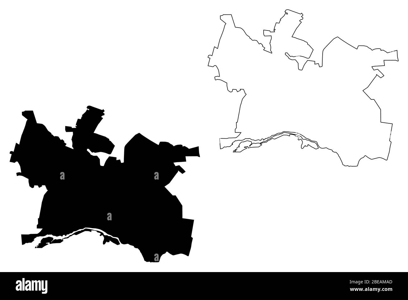Zhytomyr City (Ukraine) map vector illustration, scribble sketch City of Zhytomyr map Stock Vector