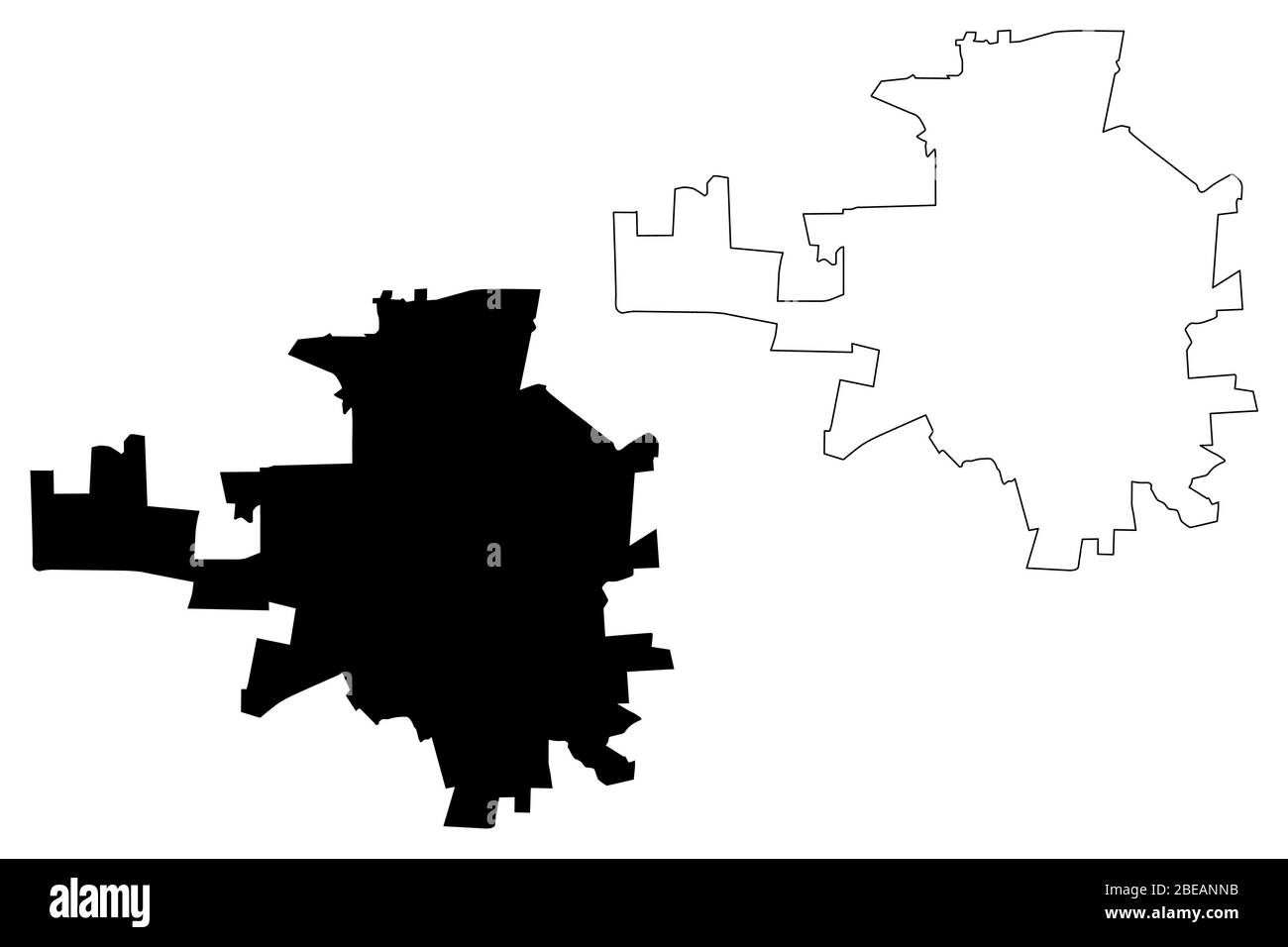 Kropyvnytskyi City (Ukraine) map vector illustration, scribble sketch City of Yelisavetgrad, Zinovyevsk, Kirovo or Kirovohrad map Stock Vector