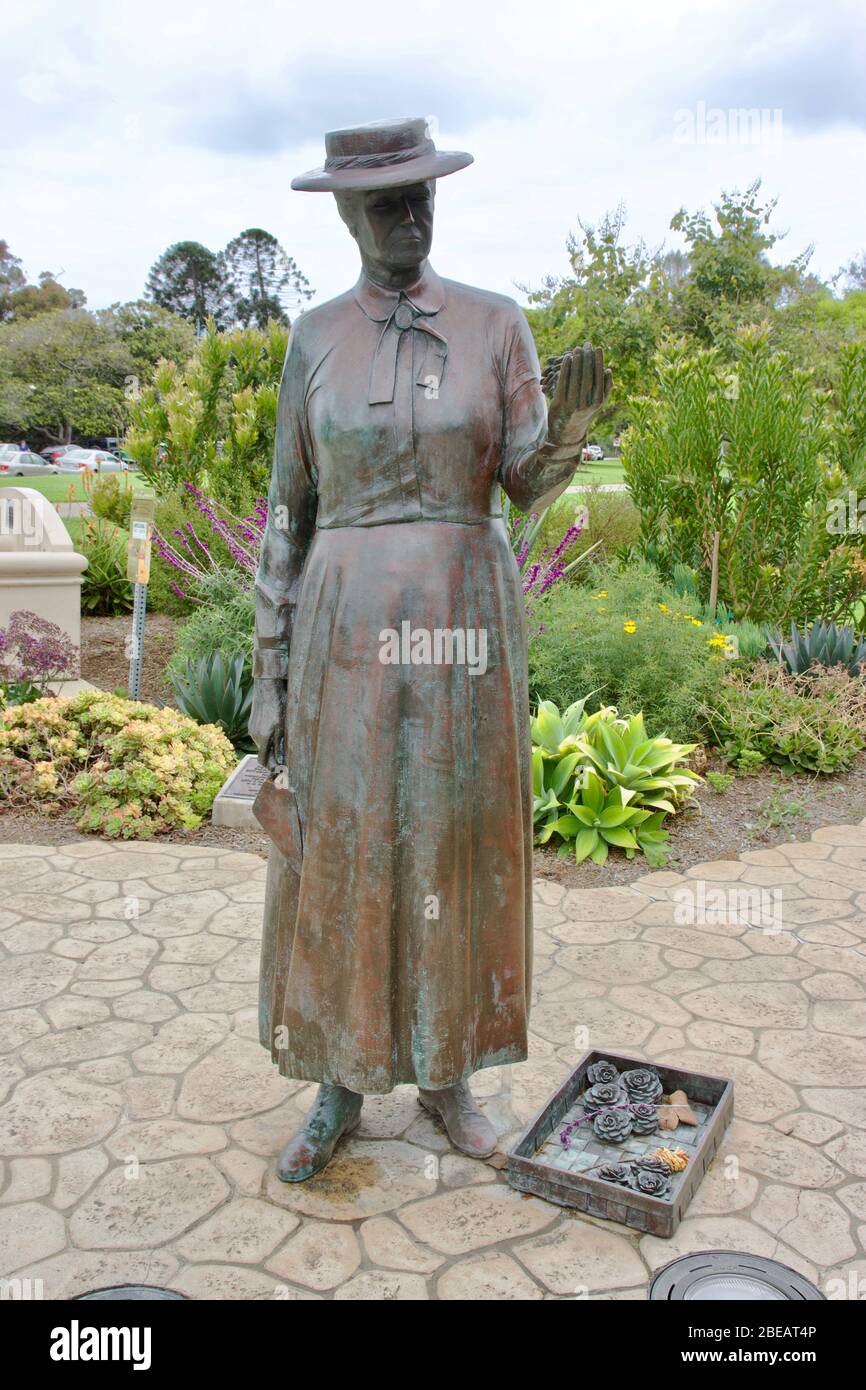 A bronze statue of Horticulturist Kate Sessions 'Mother of Balboa Park' Stock Photo