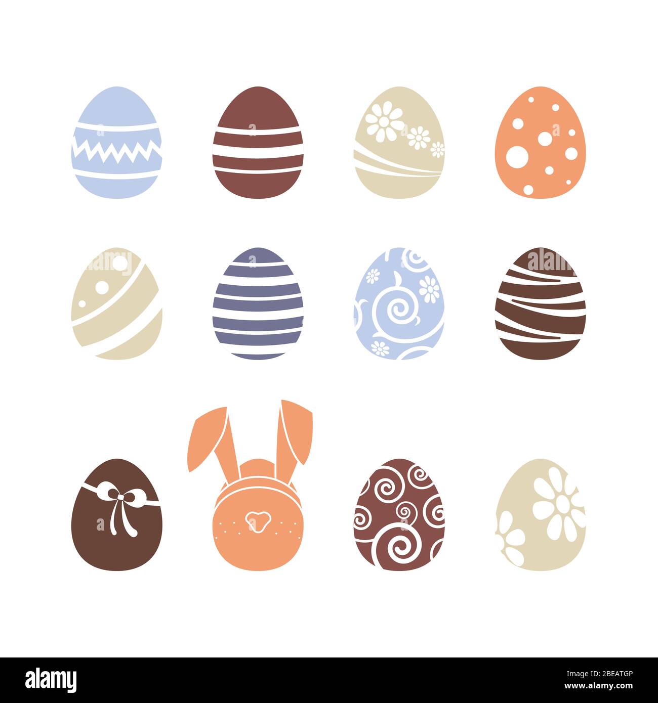 Easter egg icon set vector illustration isolated on a white background ...