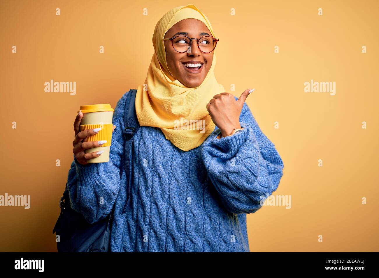 Hijab woman glasses wearing face hi-res stock photography and images ...