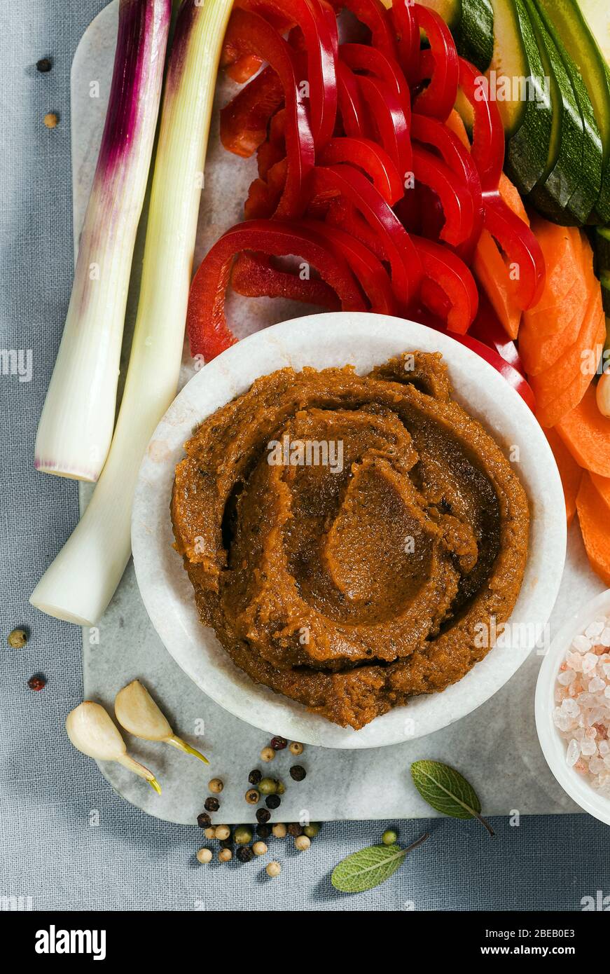 homemade stock in Bouillon cube with fresh vegetables. healthy cuisine