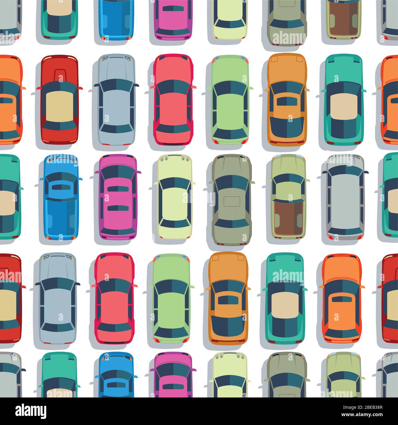 Urban cars seamless texture. Vector background. Cartoon style cars ...