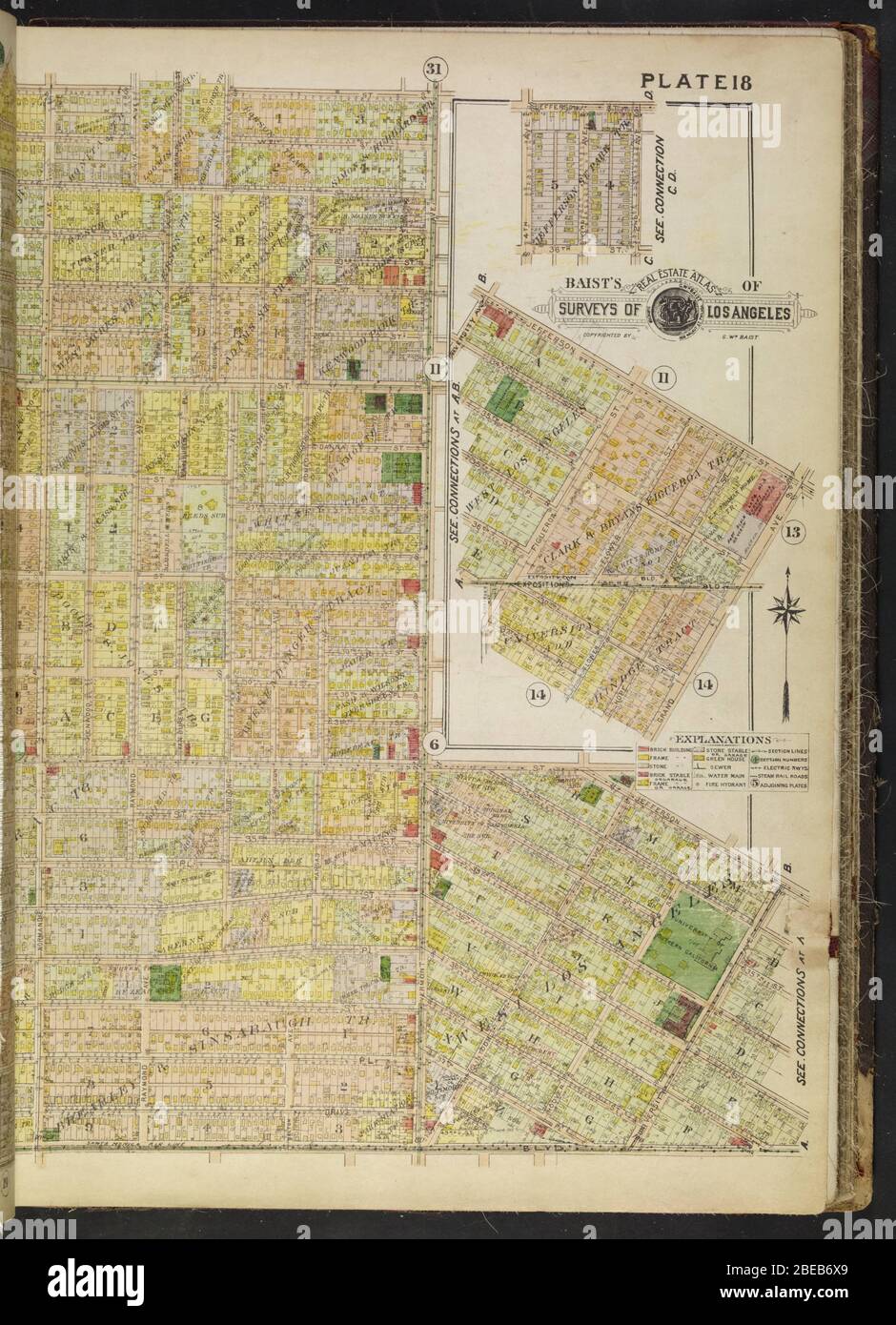 Tract Map Los Angeles English: Baist's Real Estate Atlas Of Surveys Of Los Angeles, California,  1921 Covers The Area Of Los Angeles In A Roughly 6-7 Mile Concentric Circle  Centered On Broadway And First Street In