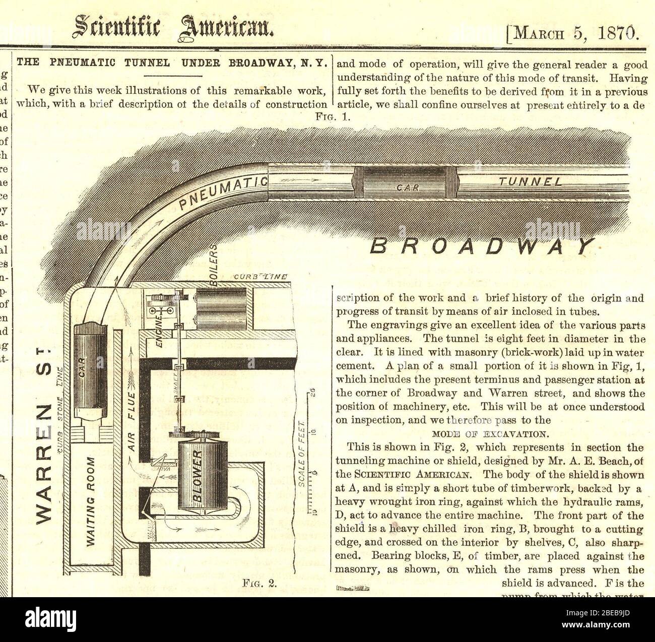 'English: Scan by Joseph Brennan from an original copy of Scientific American for March 5, 1870.; Scientific American - March 5, 1870 issue; Scientific American; ' Stock Photo