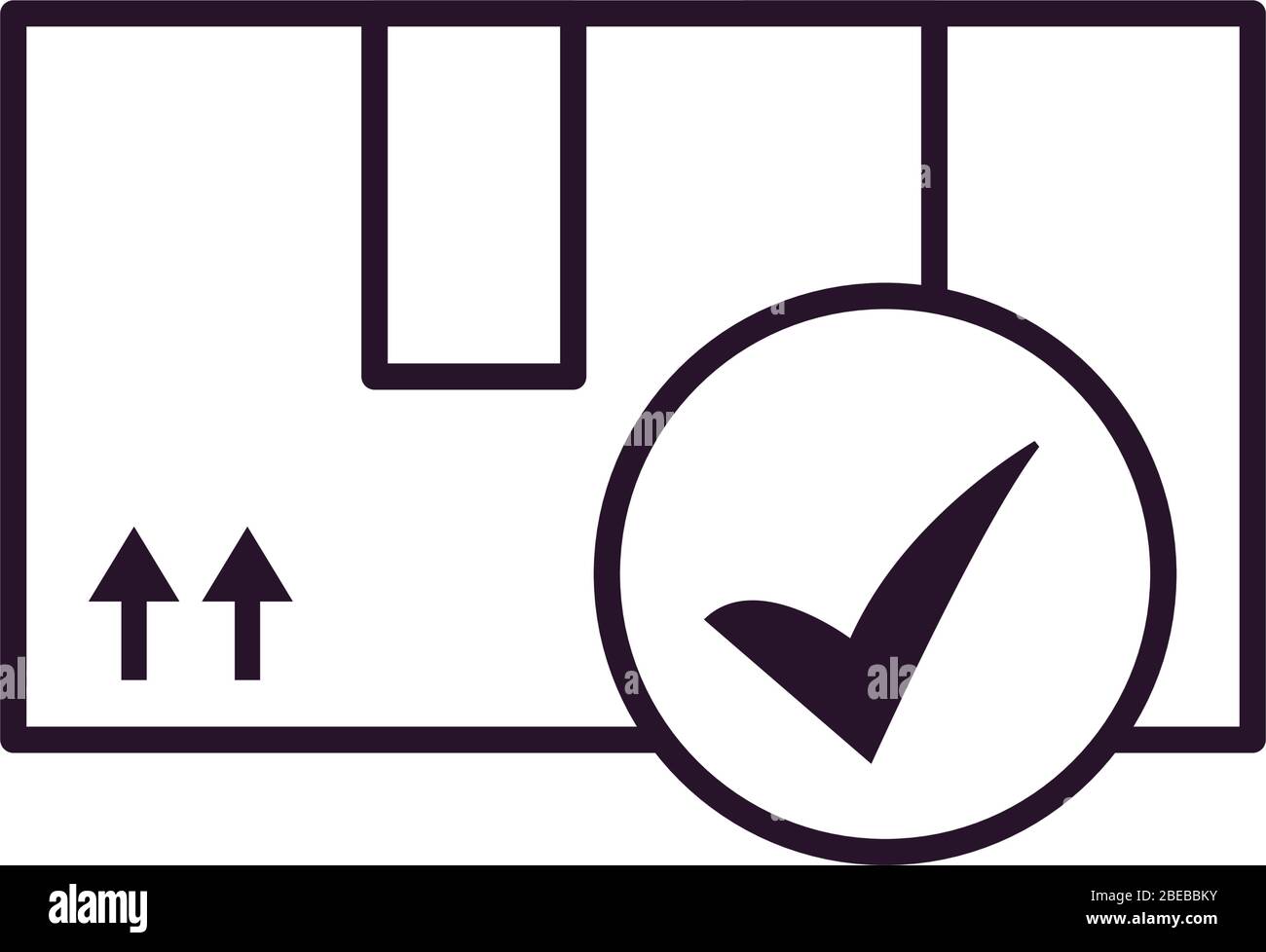 fast delivery concept, package box with check symbol icon over white ...