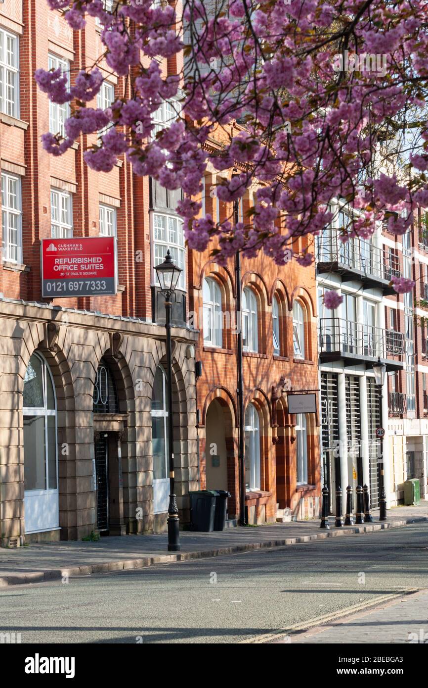 Street in spring, St Pauls Square, Birmingham UK Stock Photo Alamy