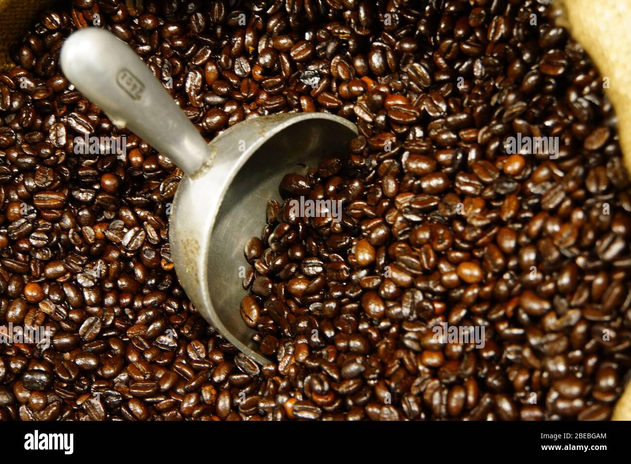 Kaffeebohnen im Supermarkt, New York City, USA Stock Photo
