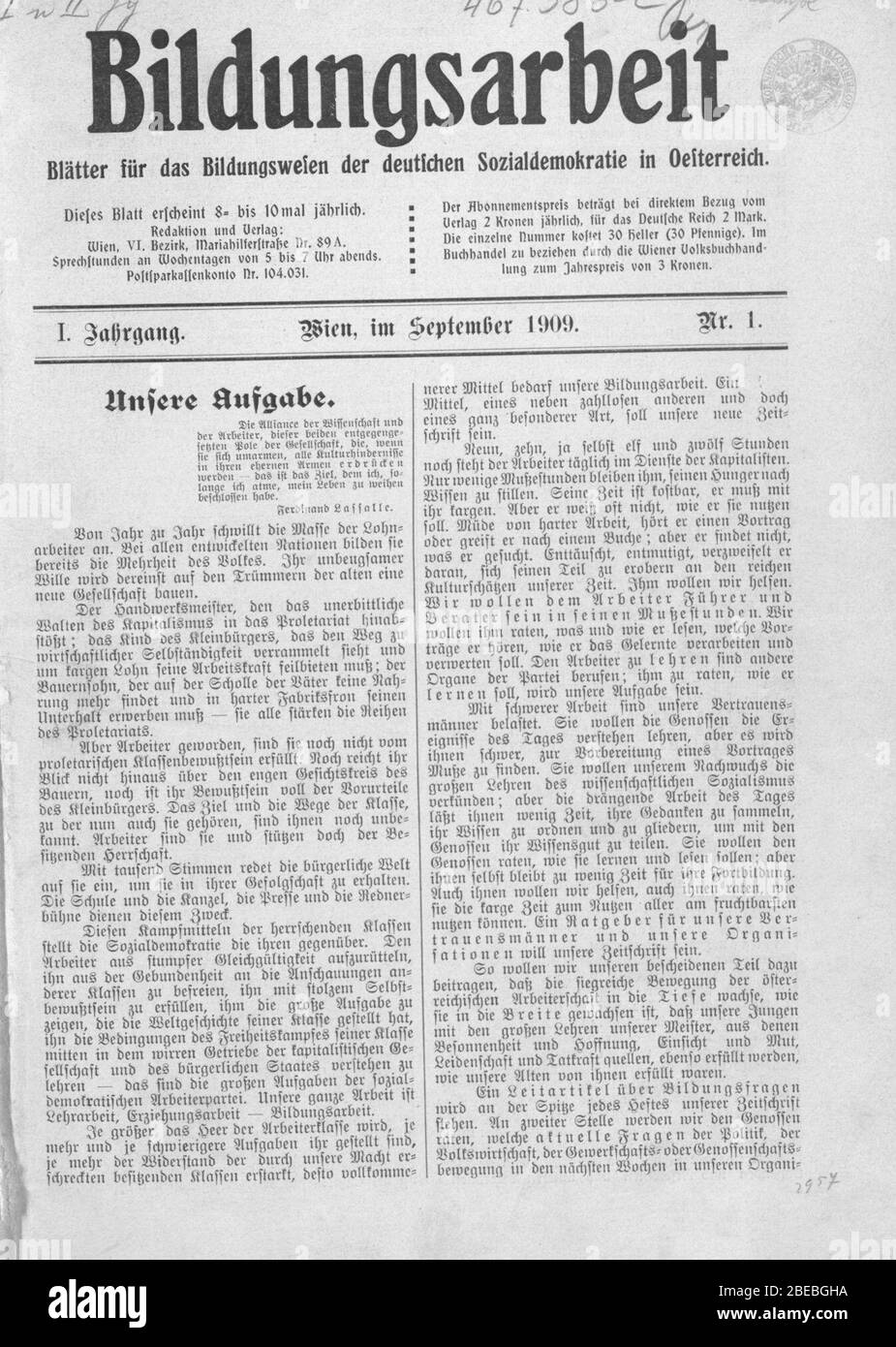 English Old Austrian Newspaper 1909 Http Anno Onb Ac At Cgi Content Anno Plus Aid Bar Datum 1909 Page 5 Size 45 Unknown Autor Stock Photo Alamy