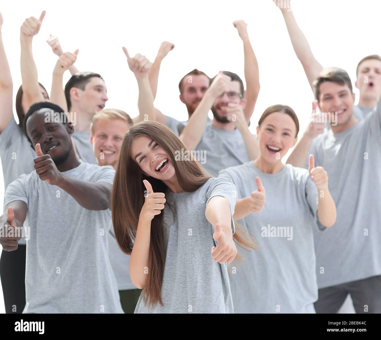group of happy young people showing thumbs up Stock Photo - Alamy
