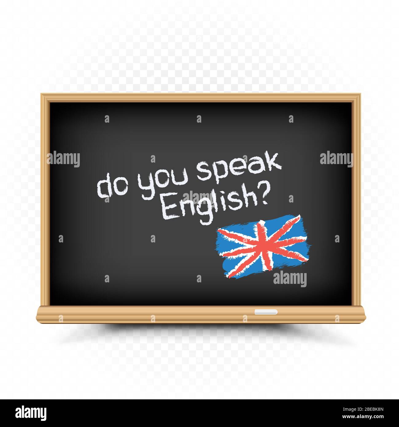 English lessons sign draw on school chalkboard Stock Vector