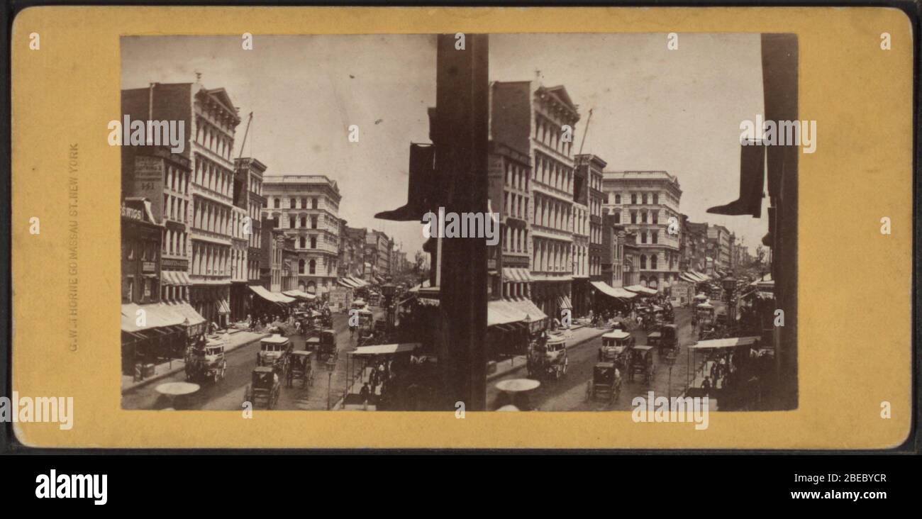 'Broadway, below Grand-Street. (Appleton's Building.).Alternate Title:  Street scenes in New-York.; Coverage: 1860?-1925.  Digital item published 6-14-2006; updated 6-25-2010.; Original source: Robert N. Dennis collection of stereoscopic views.  / United States. / States / New York / New York City / Stereoscopic views of Broadway, New York, N.Y.. (Approx. 72,000 stereoscopic views : 10 x 18 cm. or smaller.)         This image is available from the New York Public Library's Digital Library under the digital ID G91F183 085F: digitalgallery.nypl.org → digitalcollections.nypl.org This tag does not Stock Photo