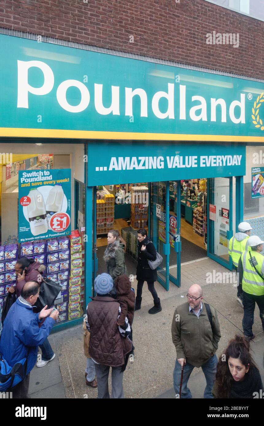 Entrance to the Poundland Shop in Kings Street Hammersmith London