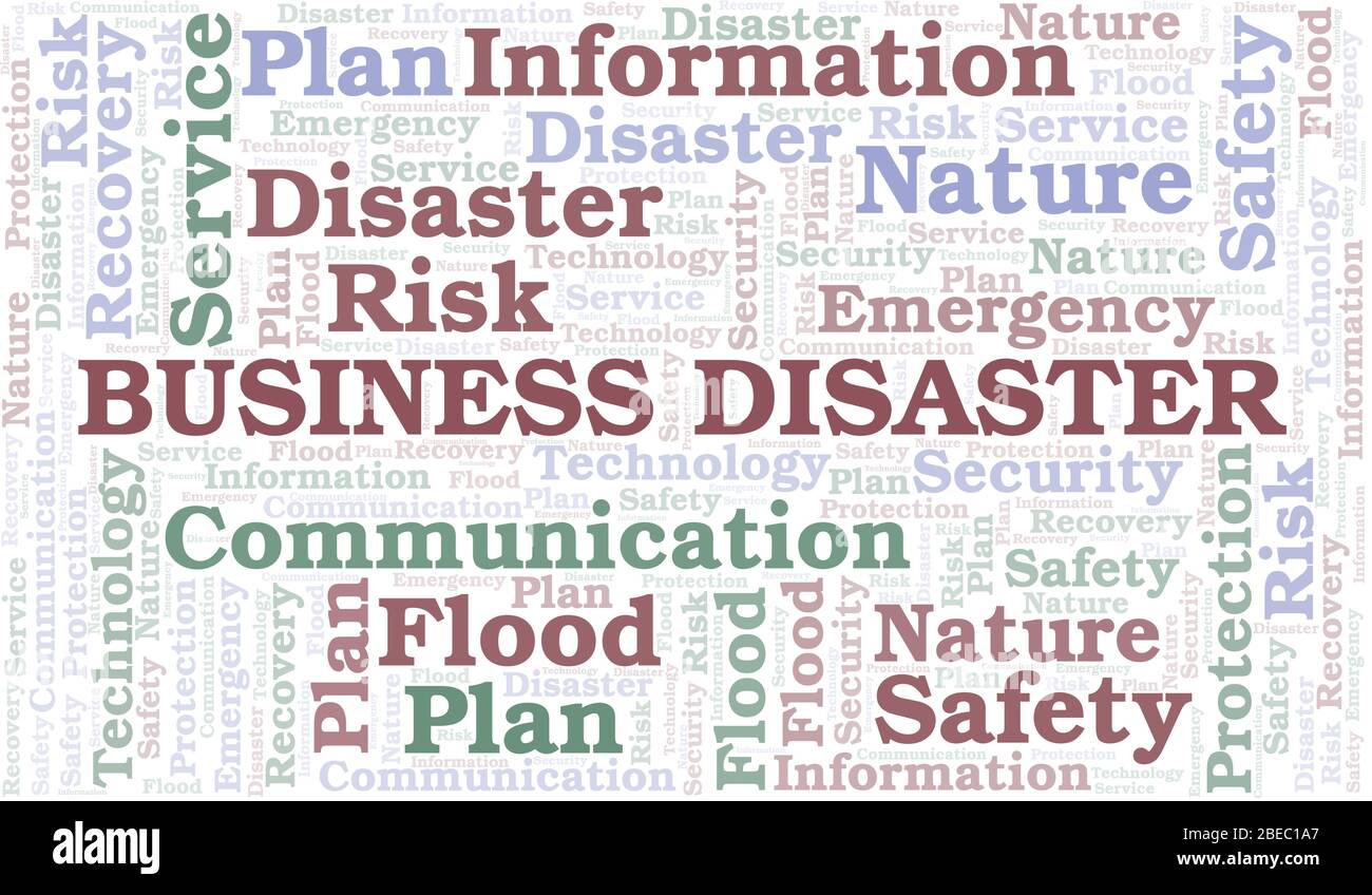 Business Disaster typography vector word cloud. Wordcloud collage made ...