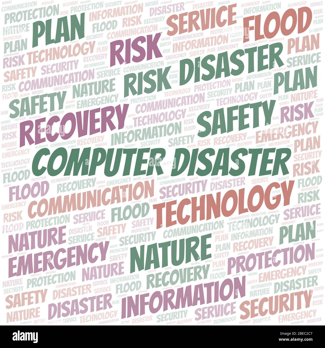Computer Disaster typography vector word cloud. Wordcloud collage made ...