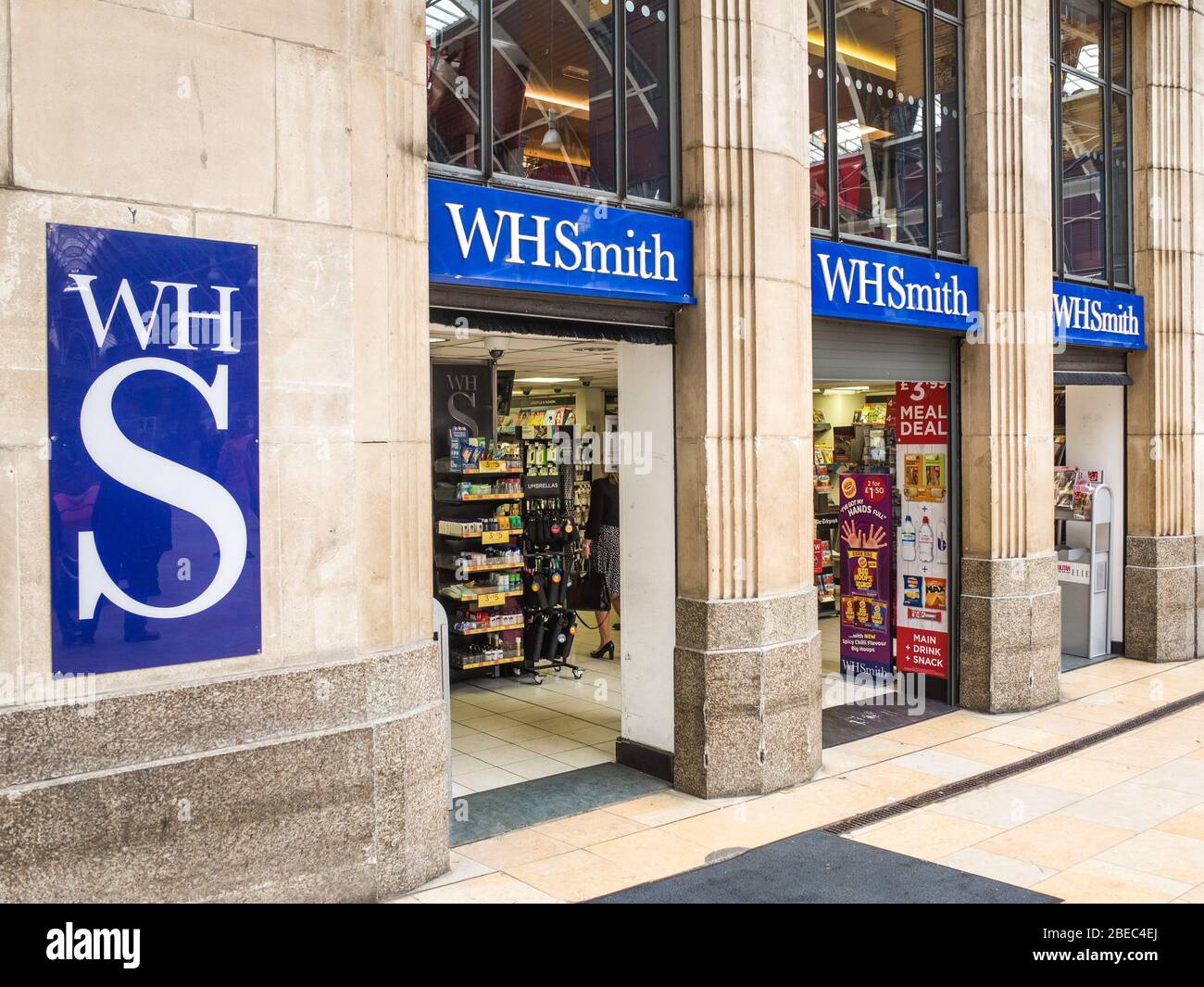 LONDON- MAY, 2018: WH Smith store in Paddington Train station in London. An old British high street retailer selling books, stationary and convenience Stock Photo