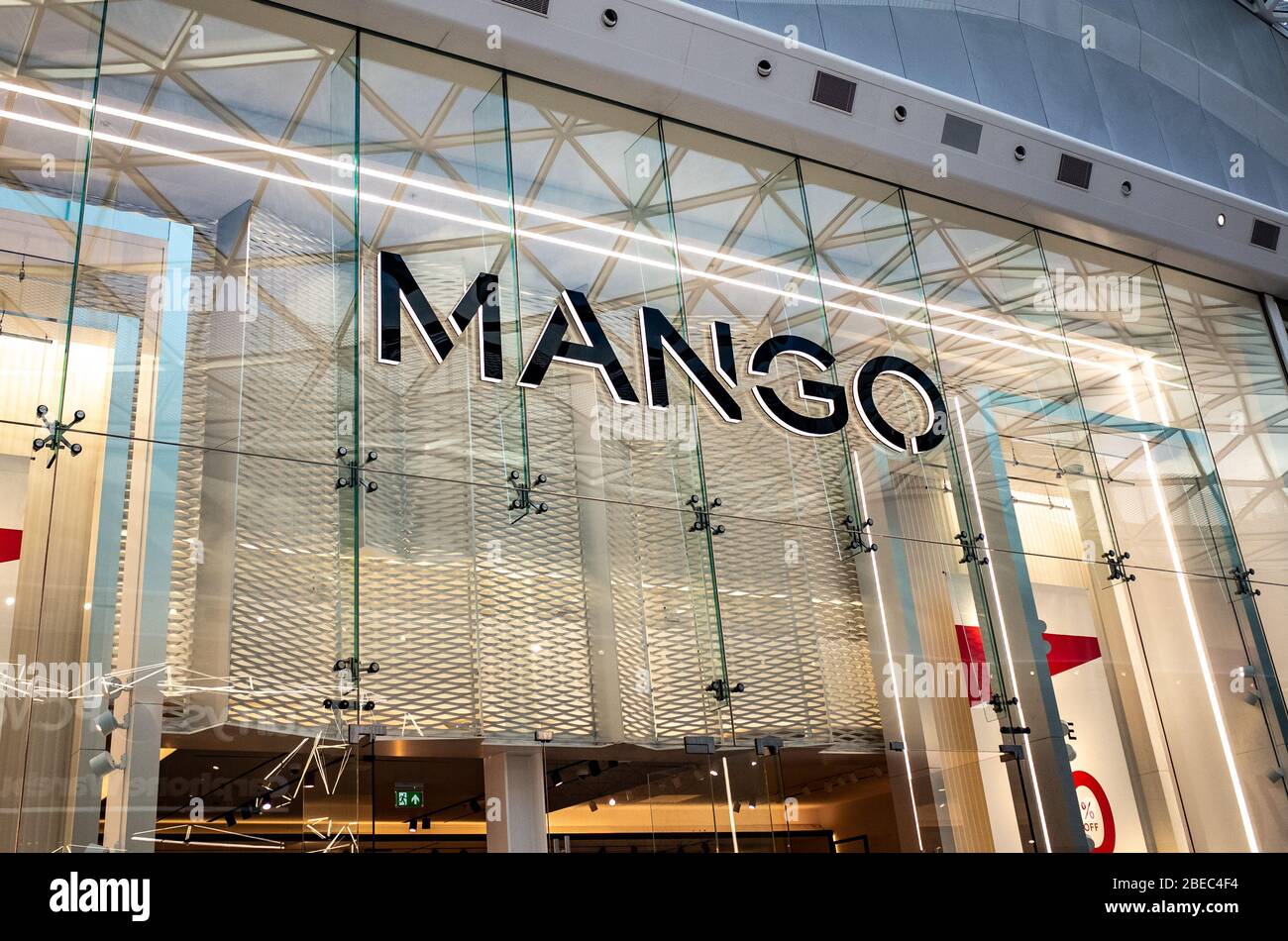 LONDON- JANUARY, 2020: Mango store inside Westfield London shopping centre-  a Spanish fashion brand Stock Photo - Alamy