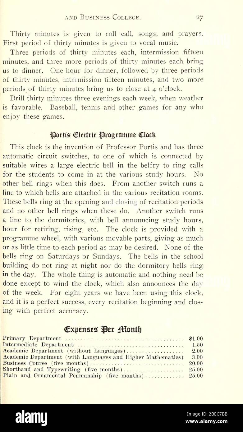 'Buie's Creek Academy Course Catalog [1905-1913]; 1905; 1913; ' Stock Photo
