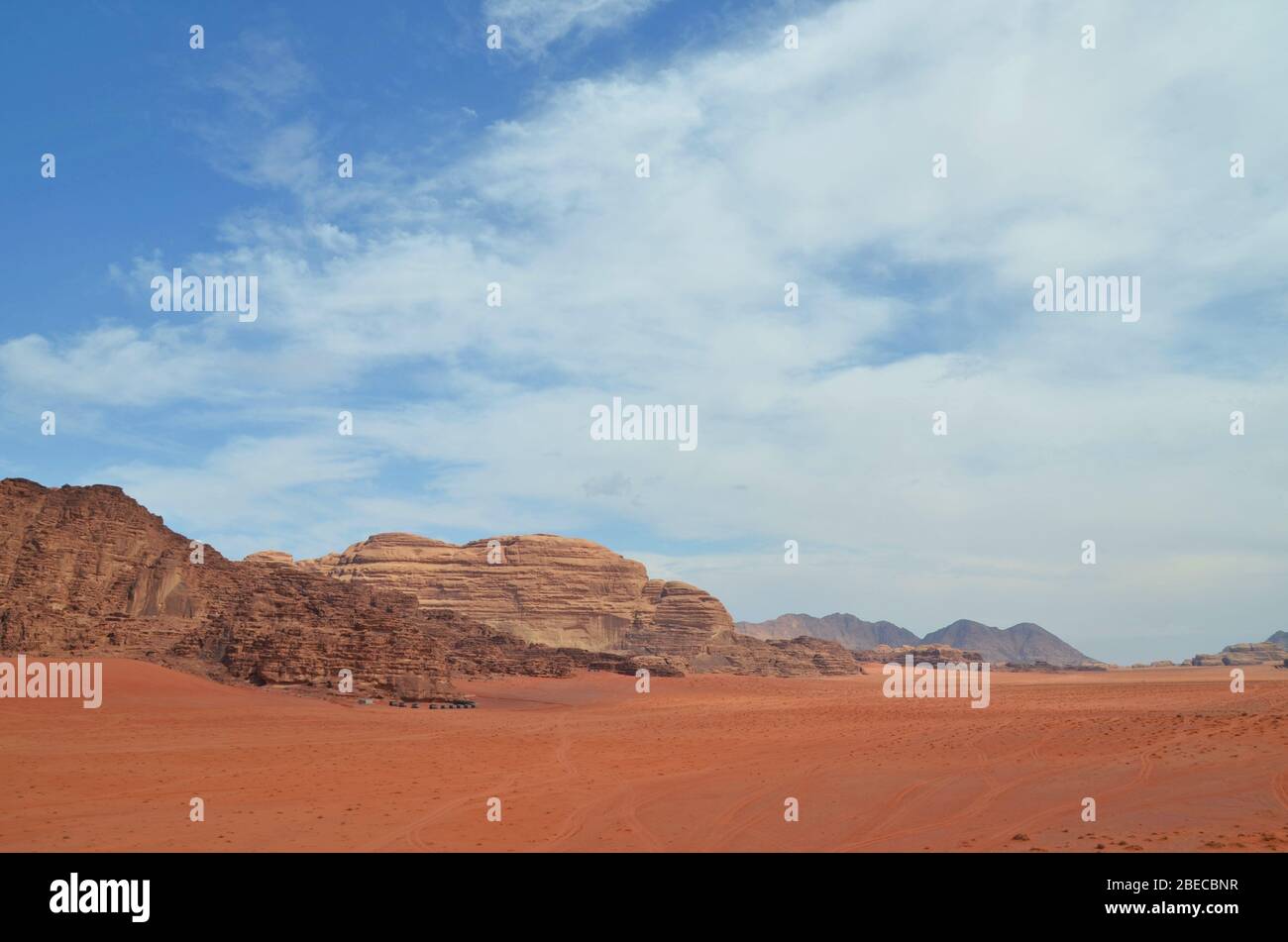 Scenic desert landscape at wadi rum jordan Stock Photo