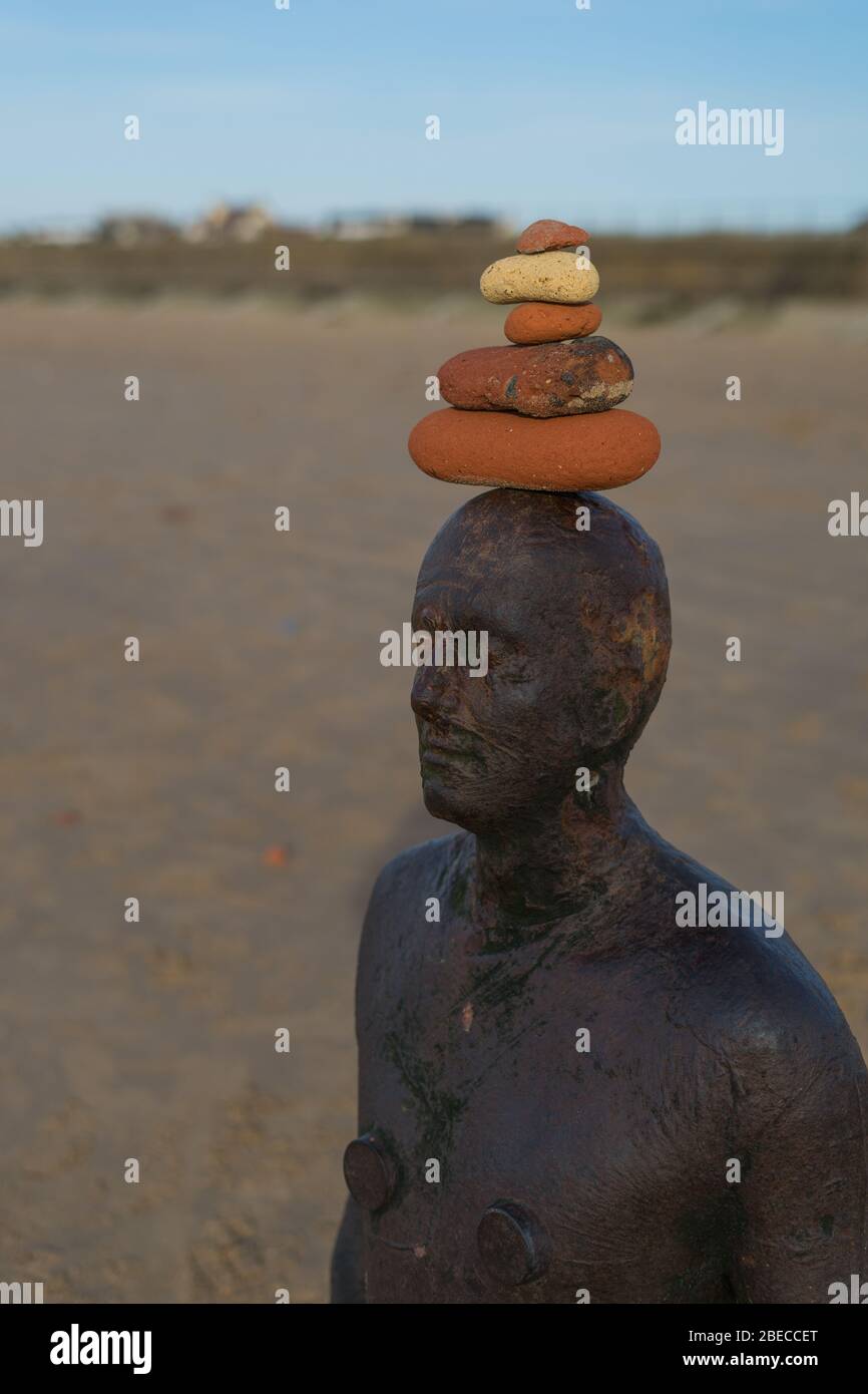 Landscape Photo was taken at Formby Beach with the Beach Statue