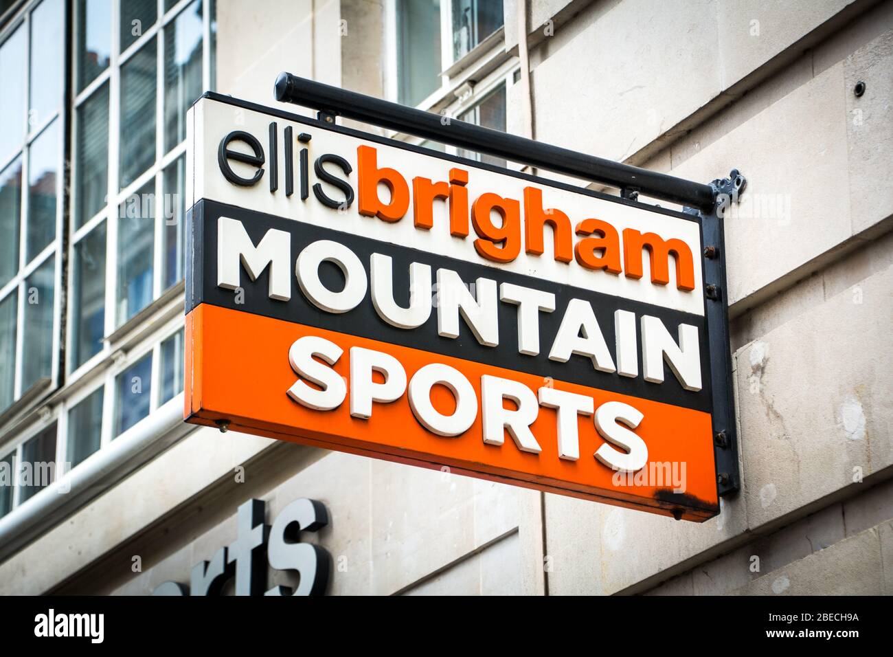 LONDON- MARCH, 2019: Ellis Brigham Mountain Sports shop exterior sign in  Covent Garden. An active wear and sports goods brand Stock Photo - Alamy