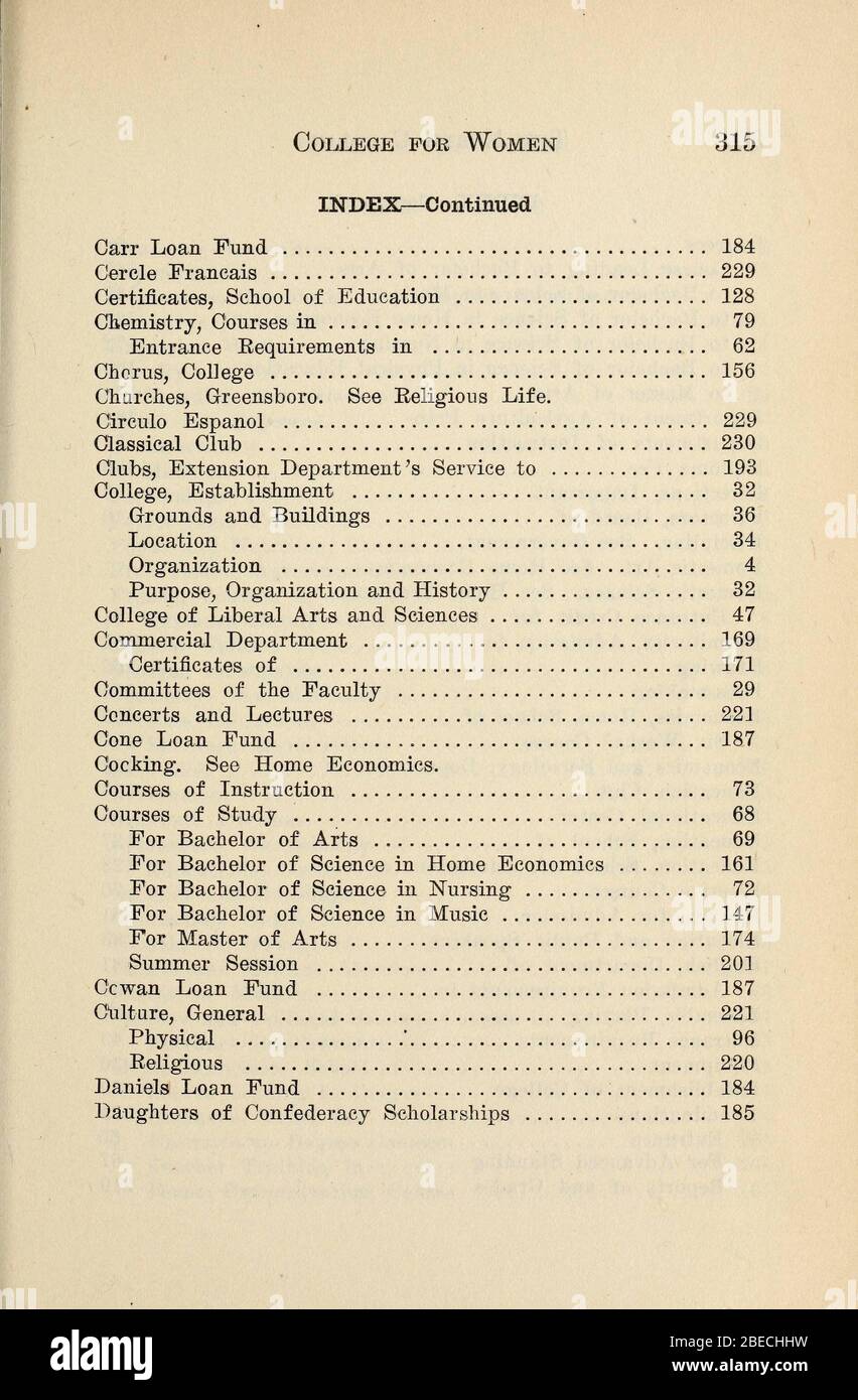 'Bulletin of the North Carolina College for Women [1923-1924]; 1923; 1924; ' Stock Photo