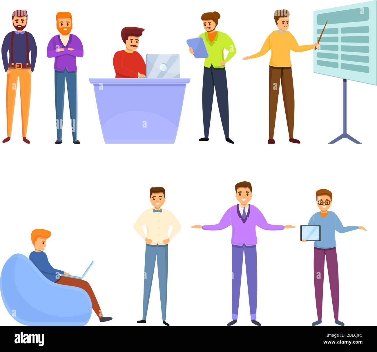 Art director icons set. Cartoon set of art director vector icons for