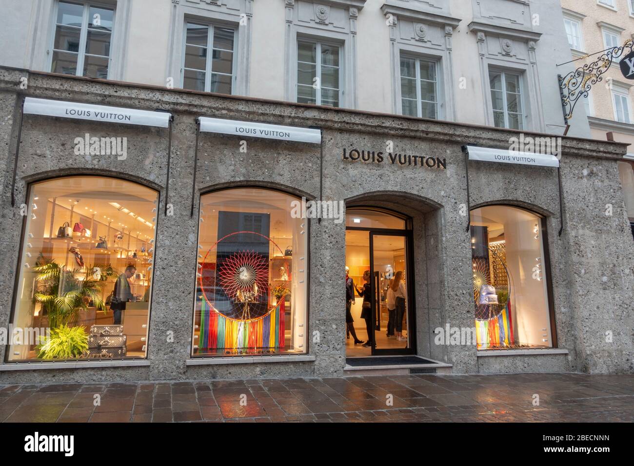 The Louis Vuitton fashion store, Alter Markt, Salzburg, Austria. Stock Photo