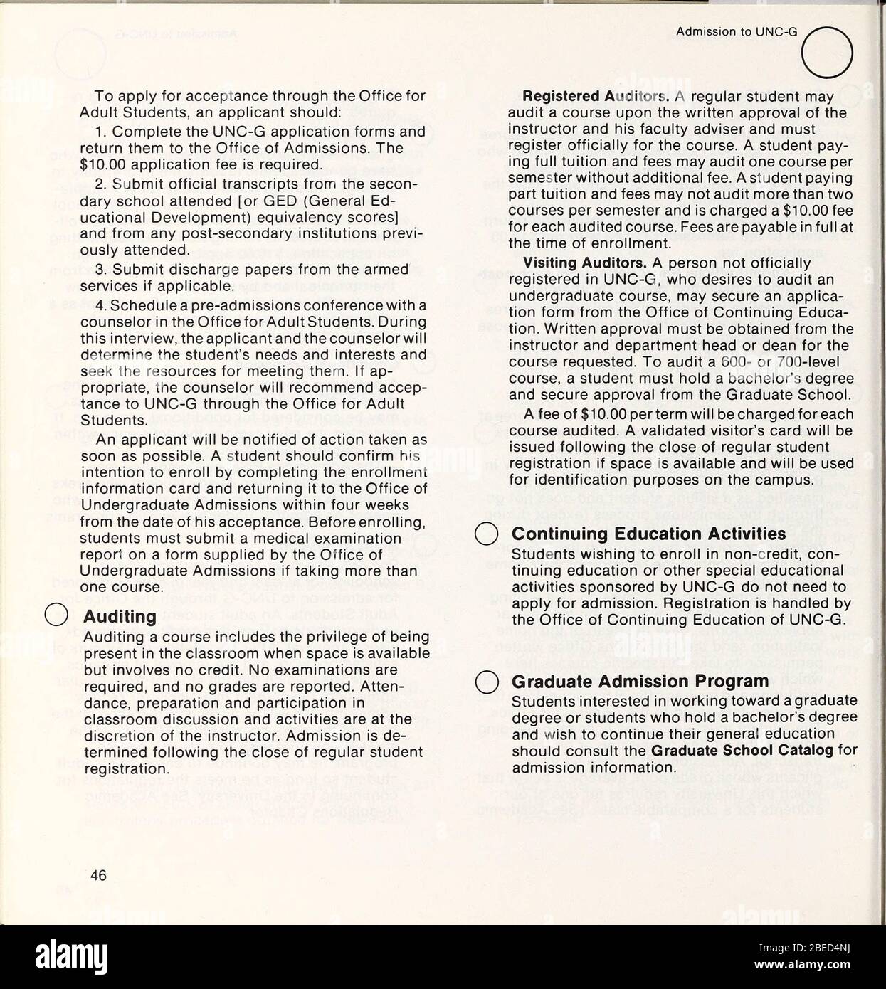 'Bulletin of the University of North Carolina at Greensboro [1977-1978]; 1977; 1978; ' Stock Photo
