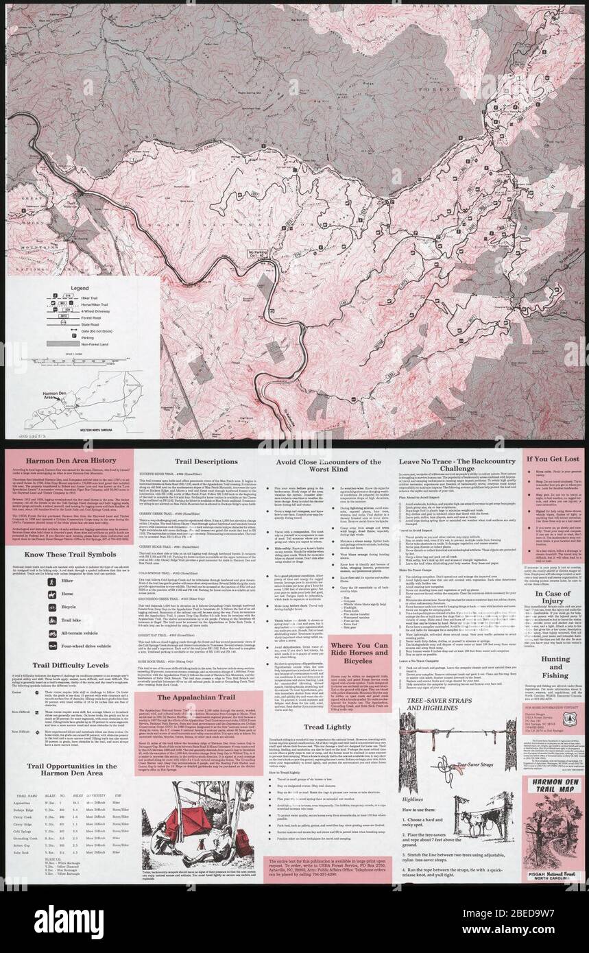 Harmon Den Trail map Pisgah National - Harmon Den Trail Map Pisgah National Forest North Carolina 2BED9W7