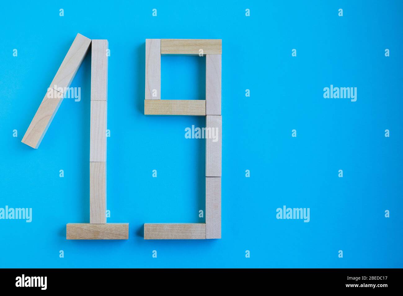 The numeral from natural material on the background Stock Photo