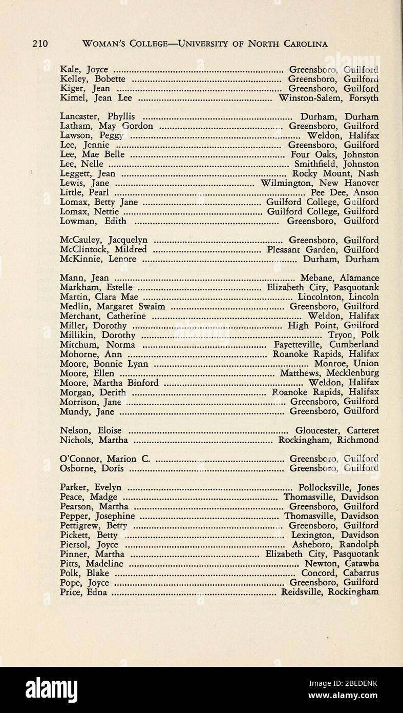 'Bulletin of the Woman's College of the University of North Carolina [1943-1944]; 1943; 1944; ' Stock Photo