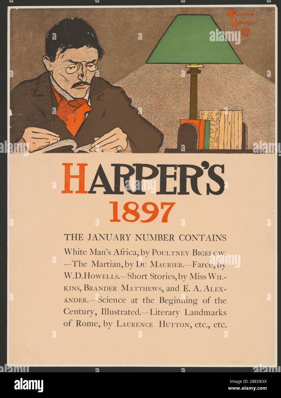 Harper's January 1897 Poster. Stock Photo