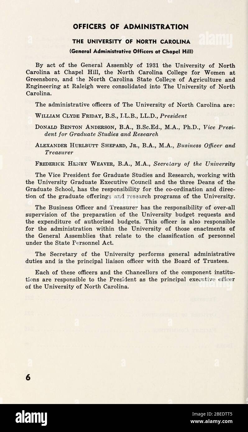 'Bulletin of the Woman's College of the University of North Carolina [1963-1964]; 1963; 1964; ' Stock Photo