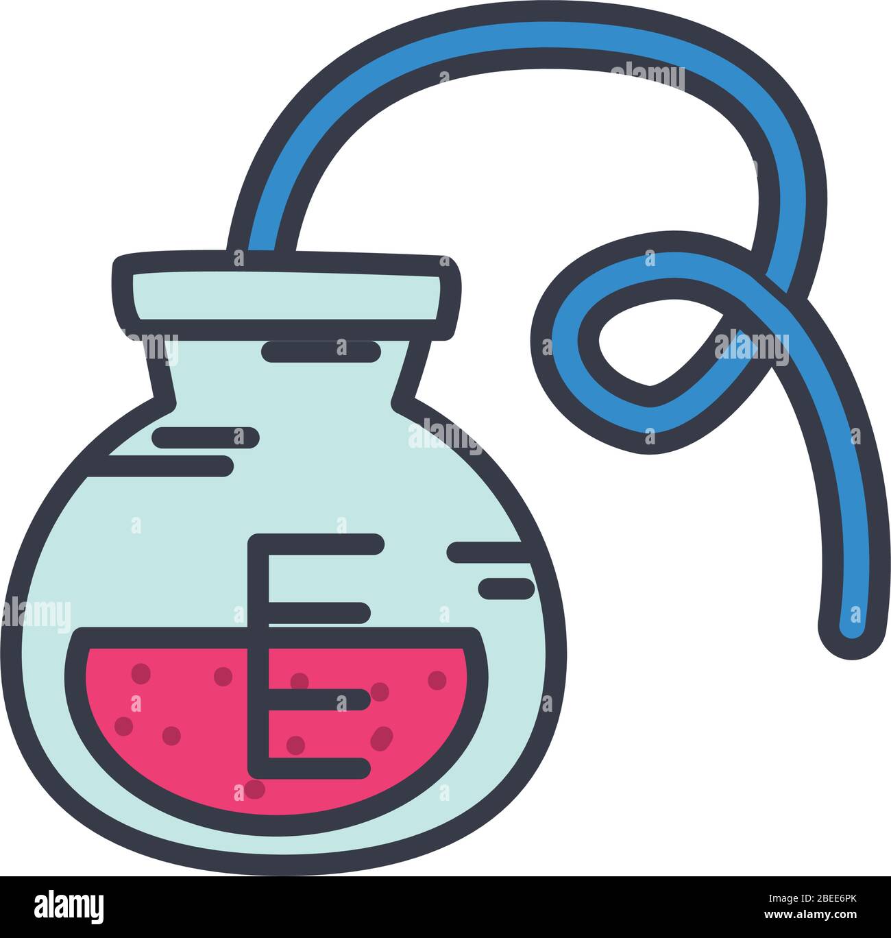 science flask icon over white background, flat style, vector illustration Stock Vector Image