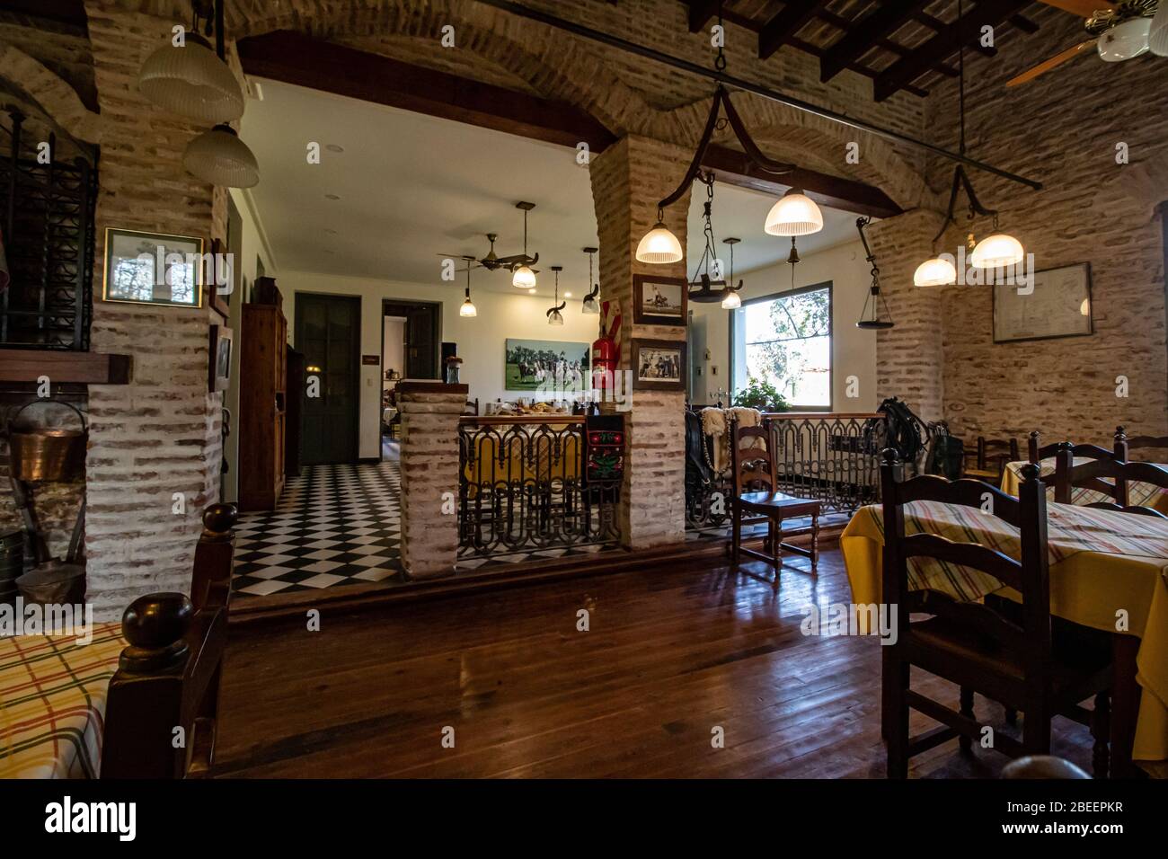 Dining room, estancia Ombu, San Antonio de Areco, Argentina Stock Photo