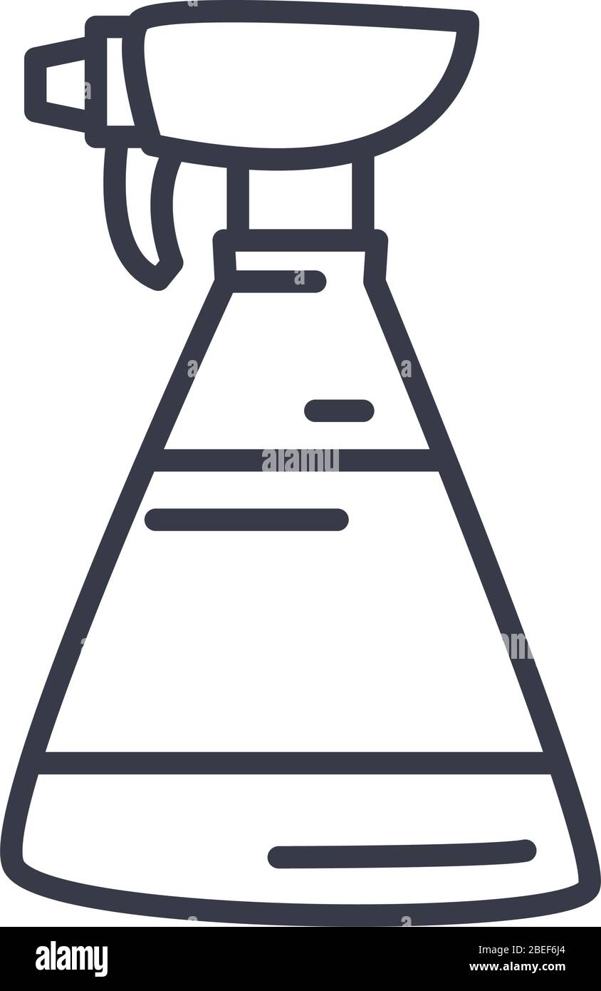 spray bottle icon over white background, line style, vector ...
