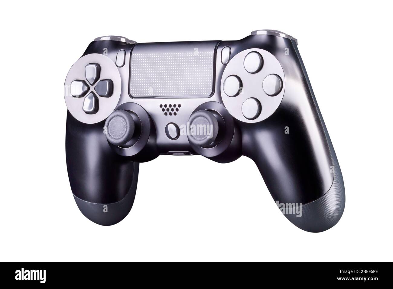 Black video game joystick gamepad isolated on a white background Stock ...