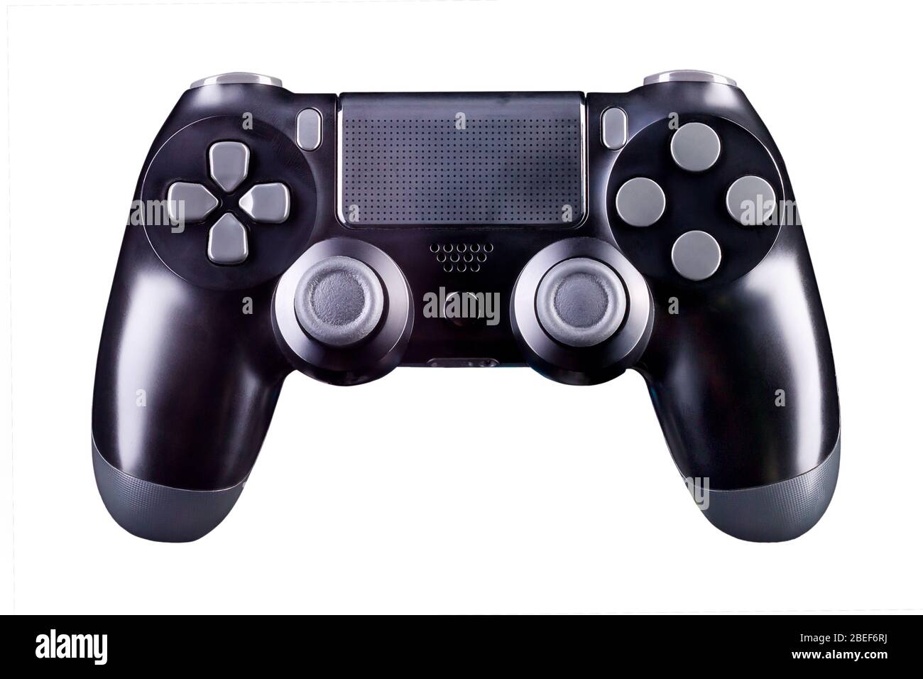 Black video game joystick gamepad isolated on a white background Stock ...
