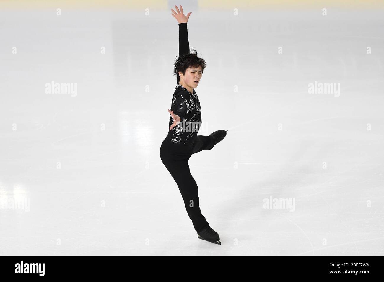 Shoma UNO, from Japan, during Free Program at ISU Grand Prix of Figure Skating 2019, Internationaux de France de Patinage 2019 at Patinoire Polesud on November 02, 2019 in Grenoble, France. (Photo by Raniero Corbelletti/AFLO) Stock Photo