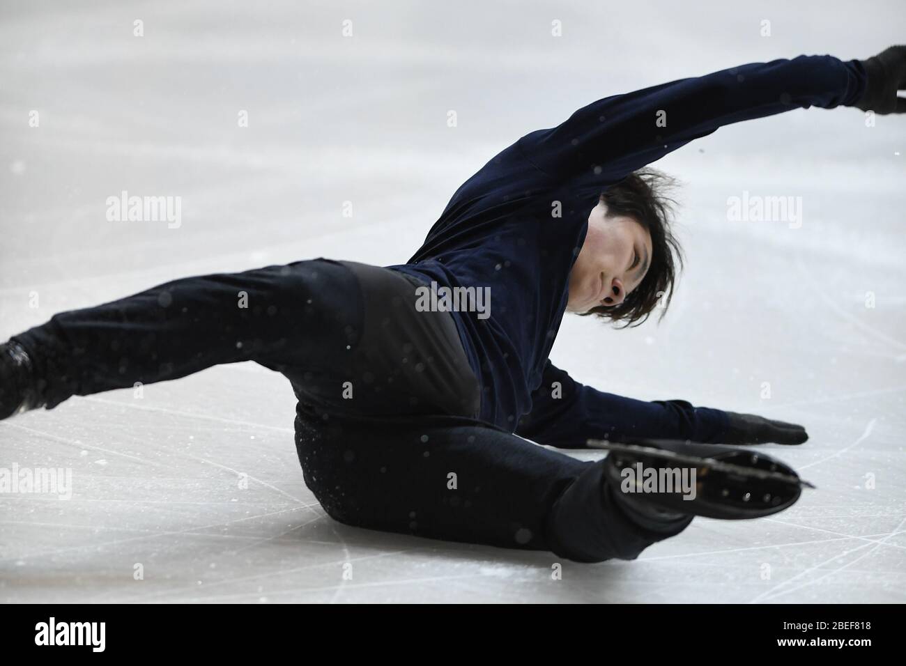 Shoma UNO, from Japan, during practice at ISU Grand Prix of Figure Skating 2019, Internationaux de France de Patinage 2019, at Patinoire Polesud on October 31, 2019 in Grenoble, France. Credit: Raniero Corbelletti/AFLO/Alamy Live News Stock Photo