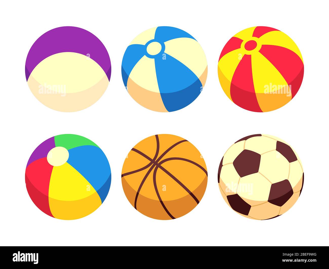 Sport and toy balls icons isolated on white. Colored ball, vector  illustration Stock Vector Image & Art - Alamy
