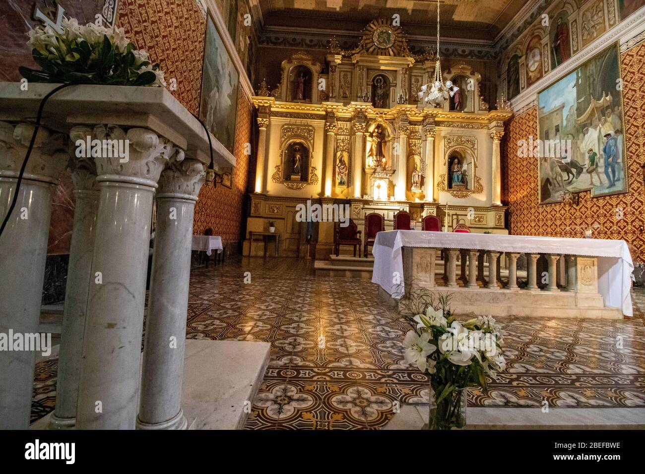 Interior of Parroquia San Antonio de Padua, San Antonio de Areco, Buenos Aires, Argentina Stock Photo