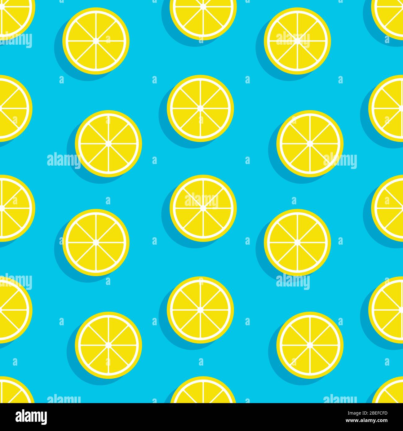 Seamless pattern with lemon slices. Summer fruit background. Vector ...