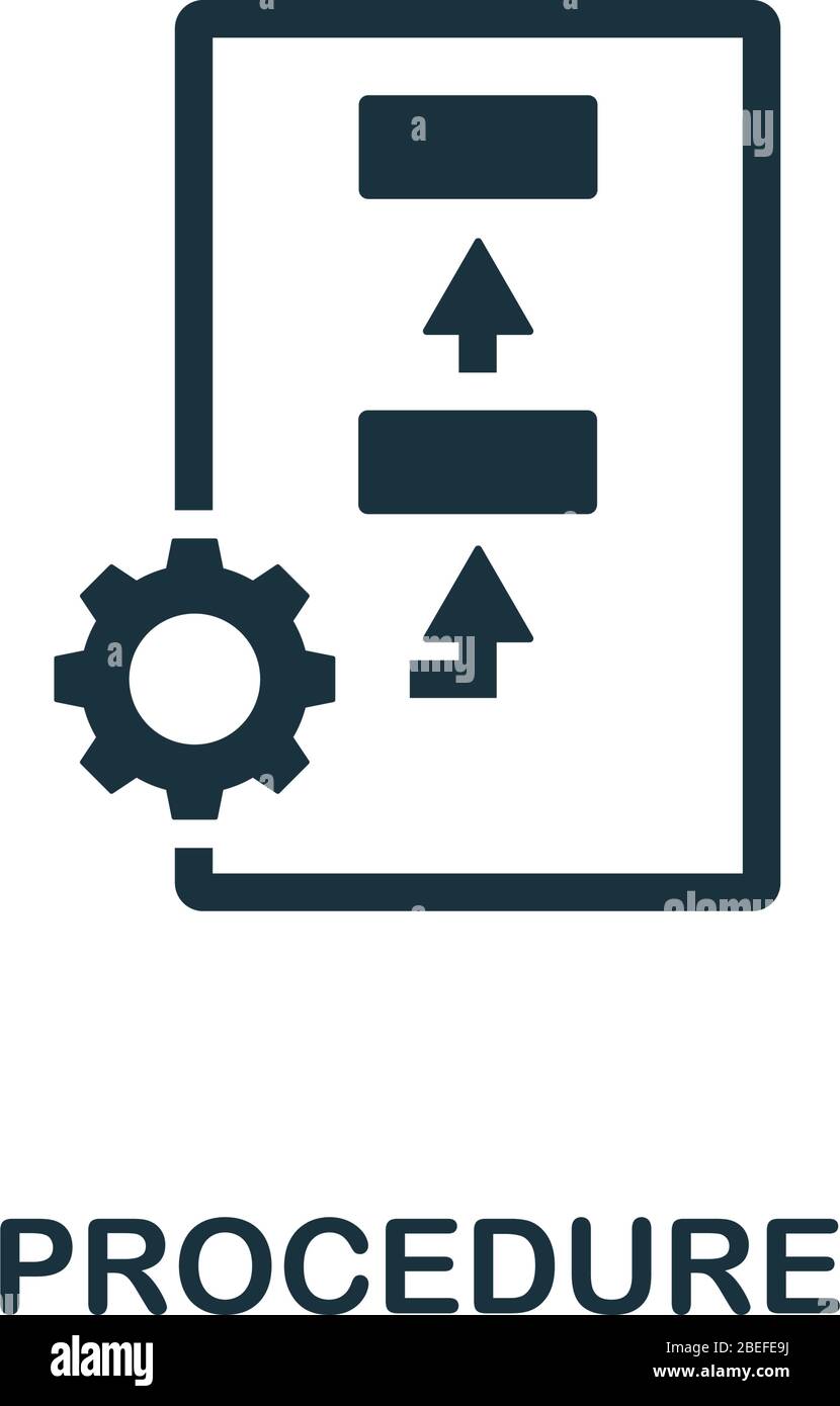 Procedure icon. Simple element from regulation collection. Filled ...