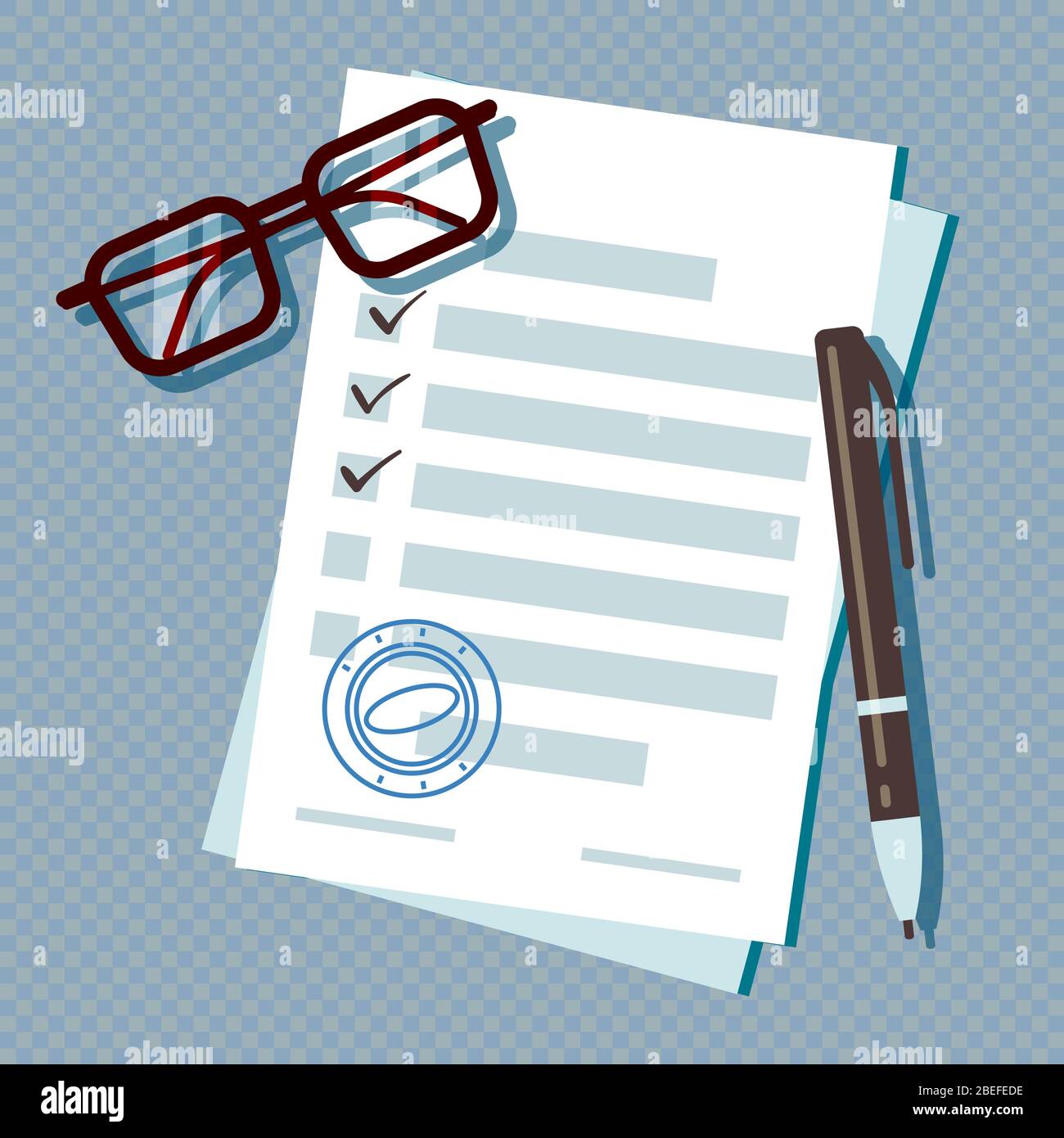 Loan application form document isolated on transparent background. Loan document form for mortgage, paperwork illustration business vector Stock Vector